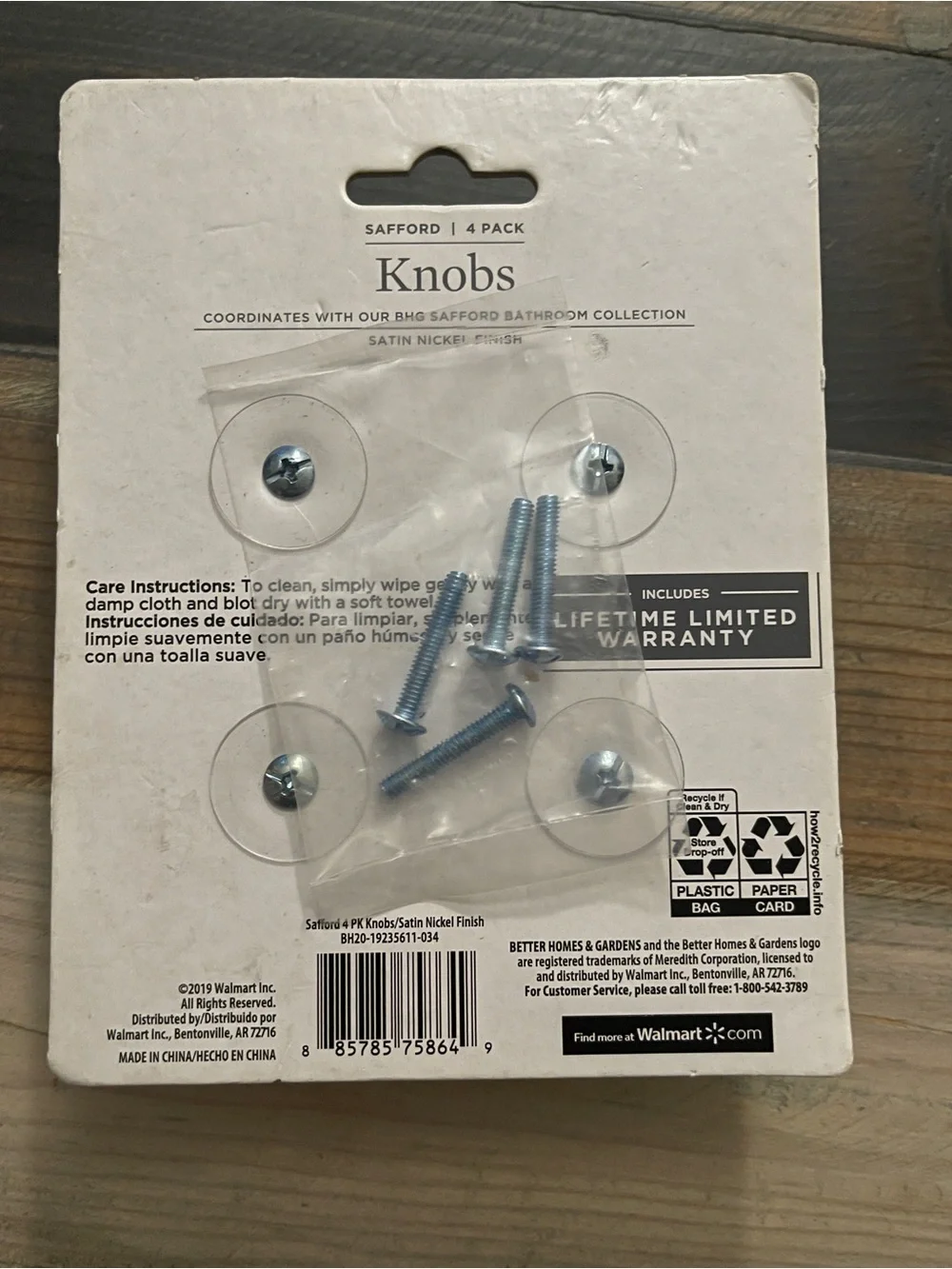 Better Homes & Gardens Safford 4-Pack Cabinet Knobs Satin Nickel - NWT